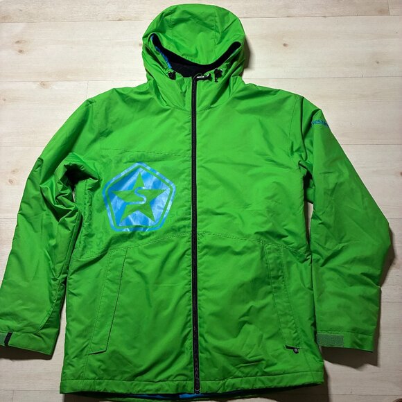 SESSIONS Other - SESSIONS SOS Outreach Men's Lime-Green/Blue Snowboard/ Skiing Jacket Size Medium